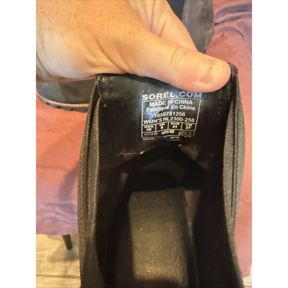 Sorel Addington Chelsea Pull on Ankle Boots Black Brown Leather Women's Size 10 - Picture 7 of 8